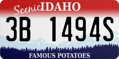 ID license plate 3B1494S