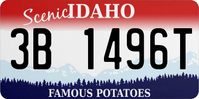 ID license plate 3B1496T