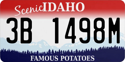 ID license plate 3B1498M