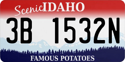 ID license plate 3B1532N