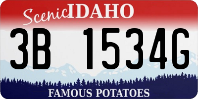ID license plate 3B1534G