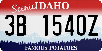 ID license plate 3B1540Z