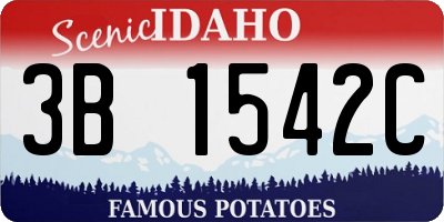 ID license plate 3B1542C