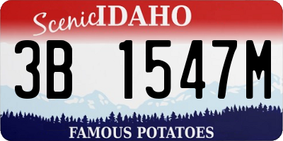 ID license plate 3B1547M
