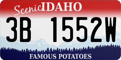 ID license plate 3B1552W