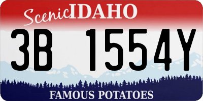 ID license plate 3B1554Y