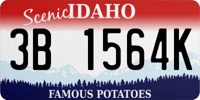 ID license plate 3B1564K