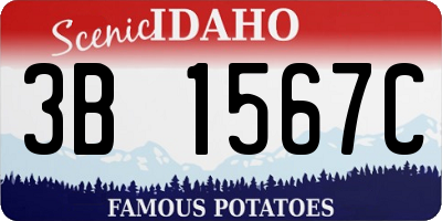 ID license plate 3B1567C
