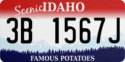 ID license plate 3B1567J