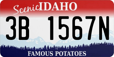 ID license plate 3B1567N