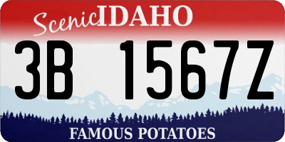 ID license plate 3B1567Z