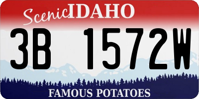 ID license plate 3B1572W