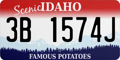 ID license plate 3B1574J