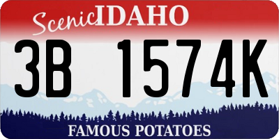 ID license plate 3B1574K