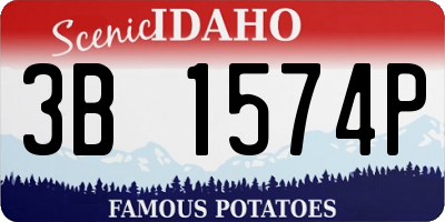 ID license plate 3B1574P