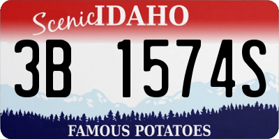 ID license plate 3B1574S