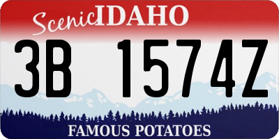 ID license plate 3B1574Z