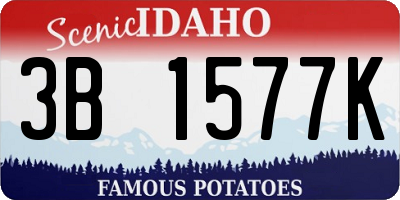 ID license plate 3B1577K