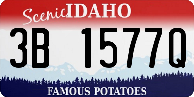 ID license plate 3B1577Q