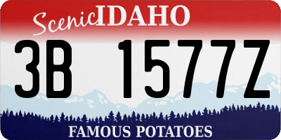 ID license plate 3B1577Z
