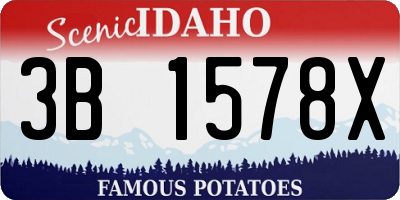 ID license plate 3B1578X