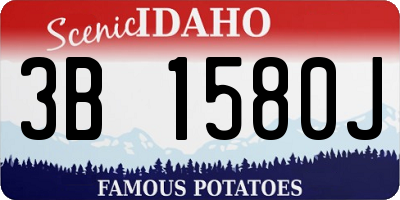 ID license plate 3B1580J