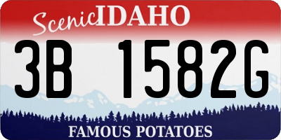 ID license plate 3B1582G