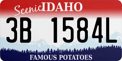 ID license plate 3B1584L