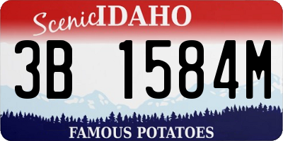 ID license plate 3B1584M
