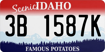 ID license plate 3B1587K