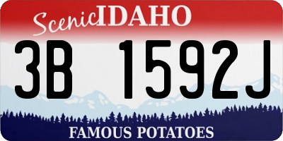 ID license plate 3B1592J