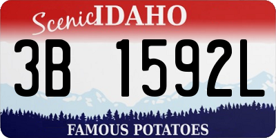 ID license plate 3B1592L