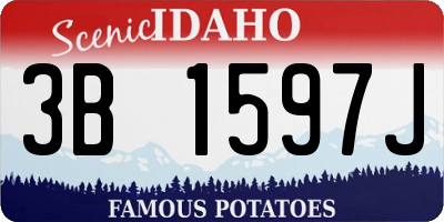 ID license plate 3B1597J
