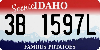ID license plate 3B1597L