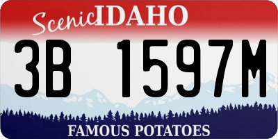 ID license plate 3B1597M