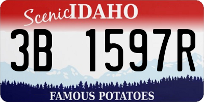 ID license plate 3B1597R