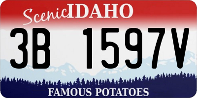 ID license plate 3B1597V