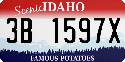 ID license plate 3B1597X