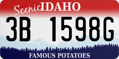 ID license plate 3B1598G