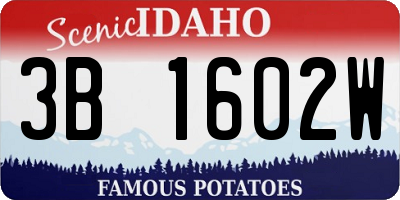 ID license plate 3B1602W