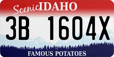 ID license plate 3B1604X