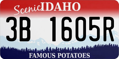 ID license plate 3B1605R