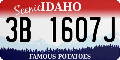 ID license plate 3B1607J
