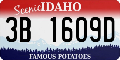 ID license plate 3B1609D