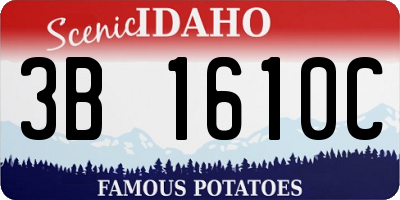ID license plate 3B1610C