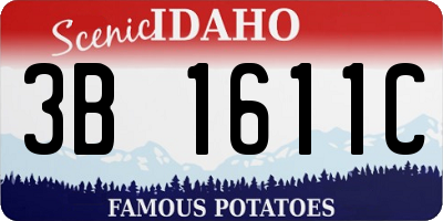 ID license plate 3B1611C