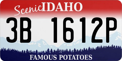 ID license plate 3B1612P