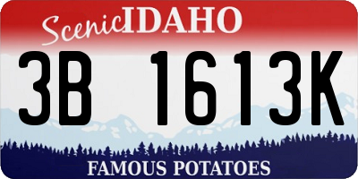 ID license plate 3B1613K