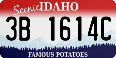 ID license plate 3B1614C