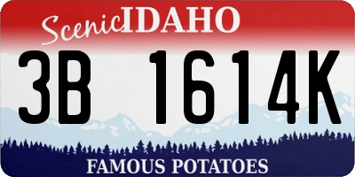 ID license plate 3B1614K